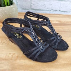 NIB New York Transit wedge heel sandals in Sz 6.5